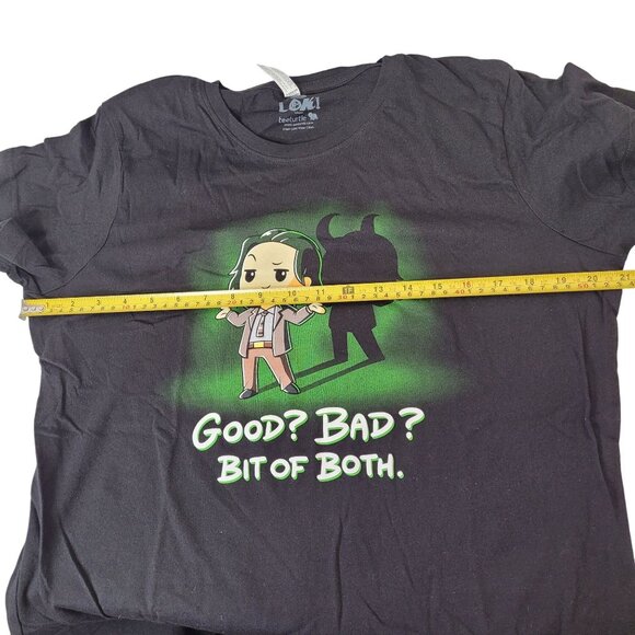 Loki Ladies T-Shirt "Good? Bad? Bit Of Both." Graphic Print  Black Size Large - Picture 6 of 7